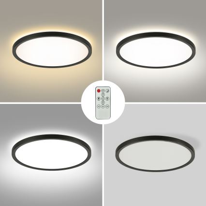 Brilagi - Luminaria de techo LED regulable ULTRA SLIM LED/24W/230V 2700-6500K diámetro 42 cm negra + mando a distancia