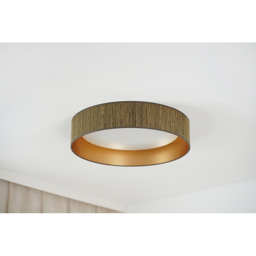 Brilagi - Lámpara de techo LED regulable VEGAS SHINE LED/24W/230V Ø 45 cm 3000/4000/6500K paja marrón/dorado + mando a distancia