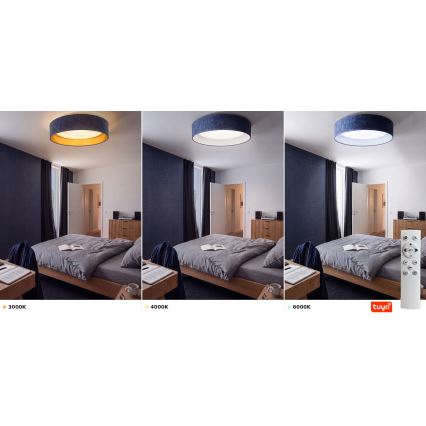 Brilagi - Lámpara de techo LED regulable VELVET SMARTIX STARS LED/24W/230V 3000-6000K Ø 45 cm azul Wi-Fi Tuya Beacon + mando a distancia