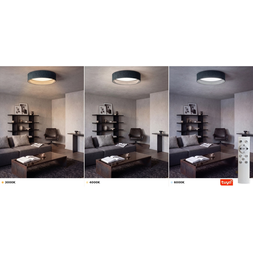 Brilagi - Lámpara de techo LED regulable VELVET SMARTIX LED/36W/230V 3000-6000K Ø 55 cm verde Wi-Fi Tuya Beacon + mando a distancia