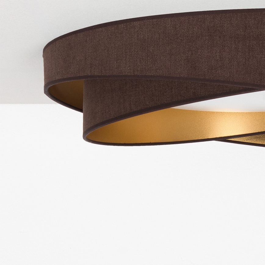 BRILAGI - Luminaria de techo LED regulable VELVET TWIST LED/36W/230V 3000-6000K diámetro 65 cm Wi-Fi Tuya Beacon marrón/dorado + mando a distancia