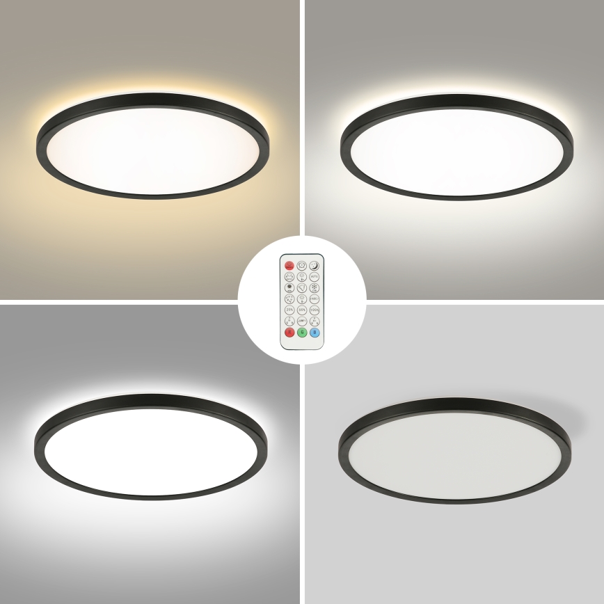 Brilagi - Lámpara de techo regulable LED RGBW ULTRA SLIM LED/18W/230V 2700–6500K Ø 30 cm negra + mando a distancia