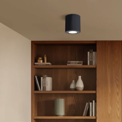 Brilagi - Luminaria LED RGBW regulable para baño MIA 1xGU10/4,8W/230V 3000K 84x80 mm negra IP54 + mando a distancia