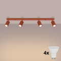 Brilagi - Luminaria LED tipo spot CRESTO 4xGU10/10W/230V roja