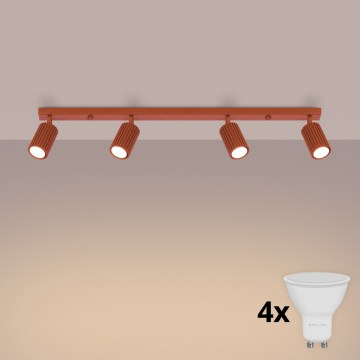 Brilagi - Luminaria LED tipo spot CRESTO 4xGU10/10W/230V roja
