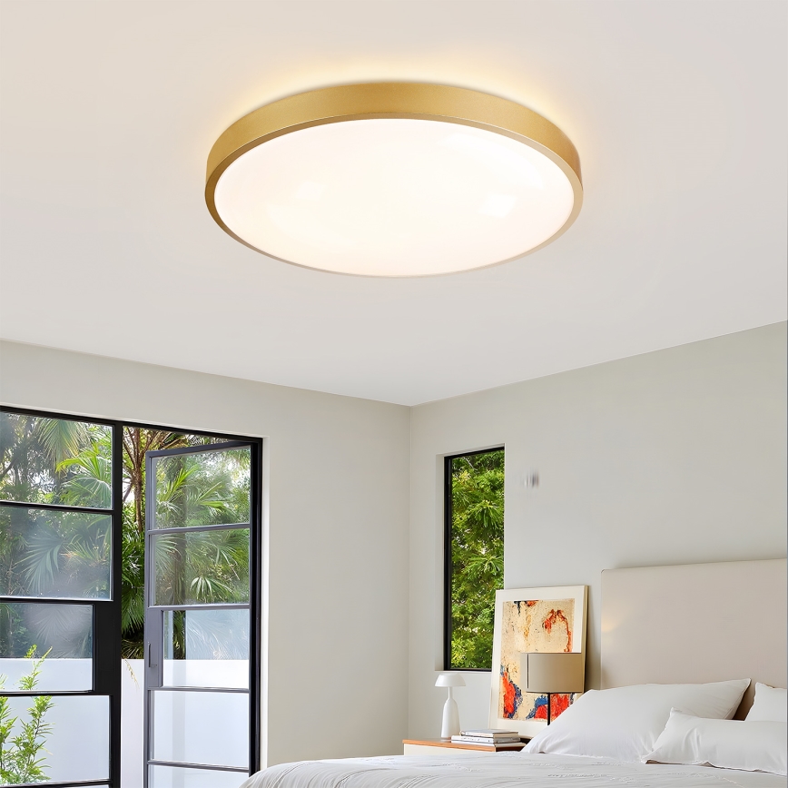 Brilagi - Luminaria de techo LED regulable GLASS POOL DOUBLE LED/60W/230V 3000-6000K 50 cm dorado + mando a distancia
