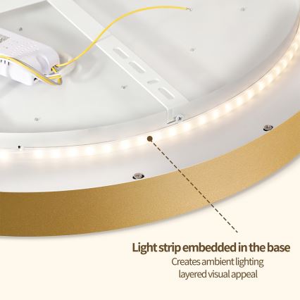 Brilagi - Luminaria de techo LED regulable GLASS POOL DOUBLE LED/60W/230V 3000-6000K 50 cm dorado + mando a distancia