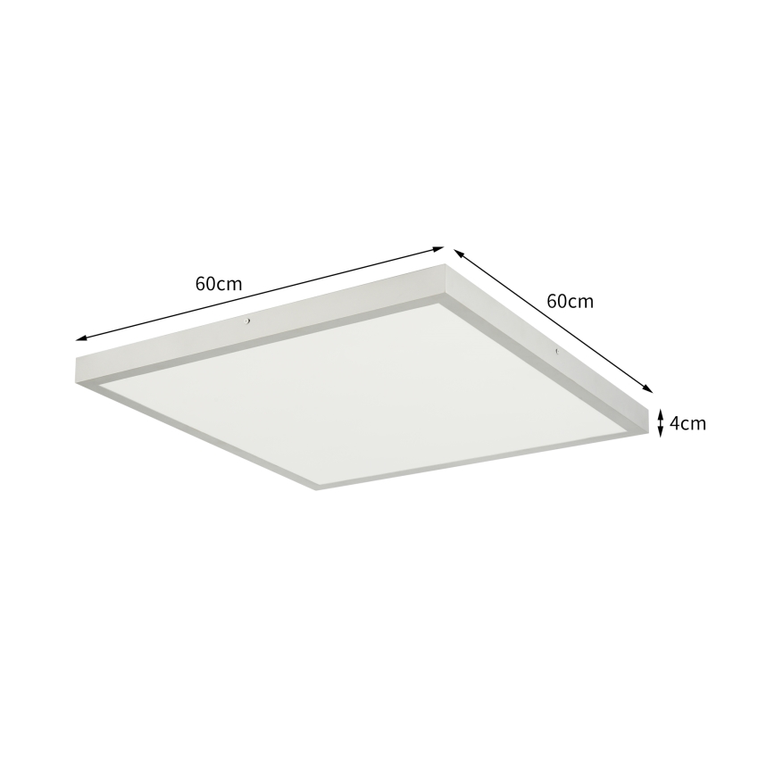 Brilagi - Plafón LED regulable para baño FRAME SMART LED/50W/230V 60x60 cm 3000-6000K IP44 plateado + mando a distancia
