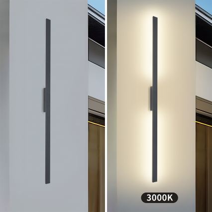 Brilagi - Aplique LED de pared exterior LUNA LED/30W/230V 3000K IP65 150 cm antracita CRI 90