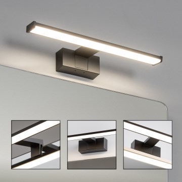 Brilagi - Luz LED 3 en 1 para espejo de baño VESTRA LED/8W/230V 40 cm IP44 negro