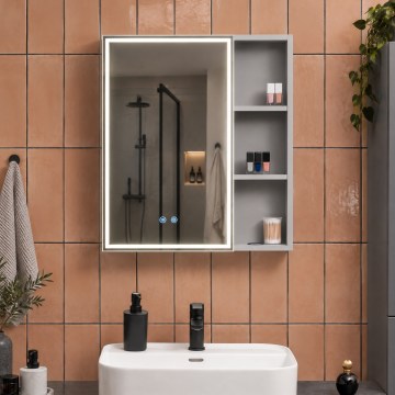 BRILAGI - Mueble de baño con espejo LED y retroiluminación NOTO SINGLE 60x65 cm