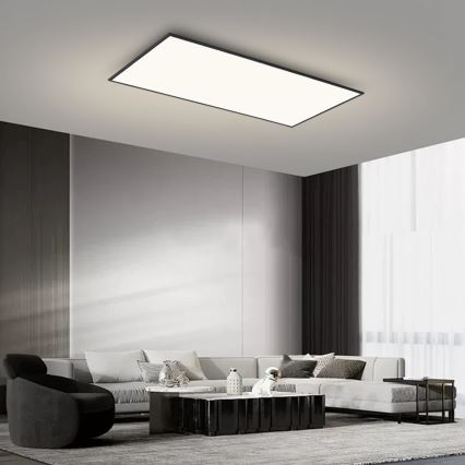 BRILAGI - Luminaria de techo LED regulable SLIMFRAME LED/80W/230V 120x60 cm 3000-6000K negra + mando a distancia