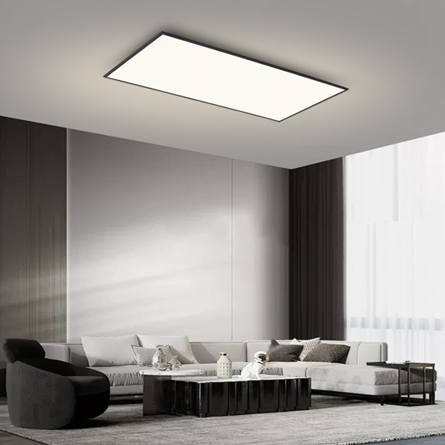 BRILAGI - Luminaria de techo LED regulable SLIMFRAME LED/80W/230V 120x60 cm 3000-6000K negra + mando a distancia
