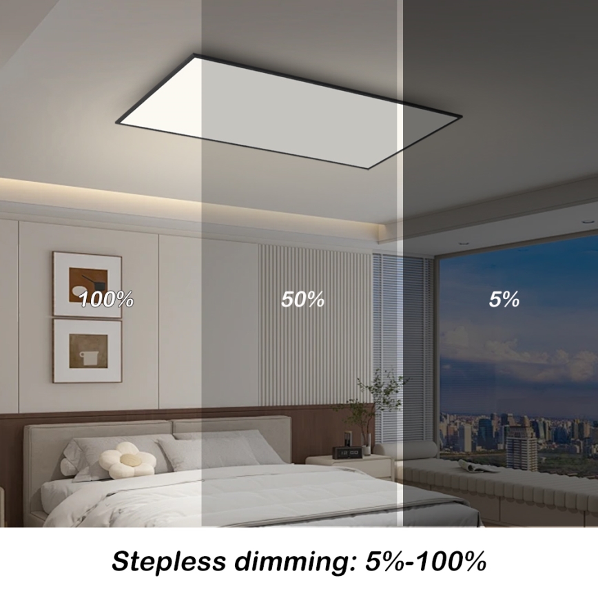 BRILAGI - Luminaria de techo LED regulable SLIMFRAME LED/80W/230V 120x60 cm 3000-6000K negra + mando a distancia