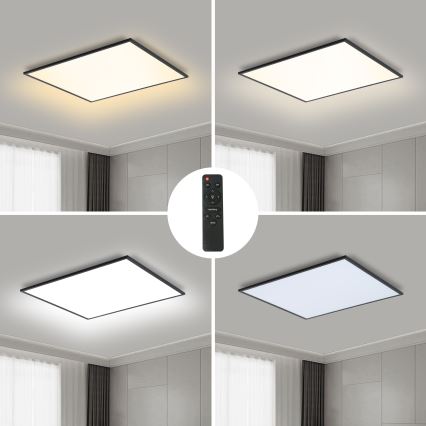 BRILAGI - Luminaria de techo LED regulable SLIMFRAME LED/58W/230V 60x60 cm 3000-6000K negra + mando a distancia
