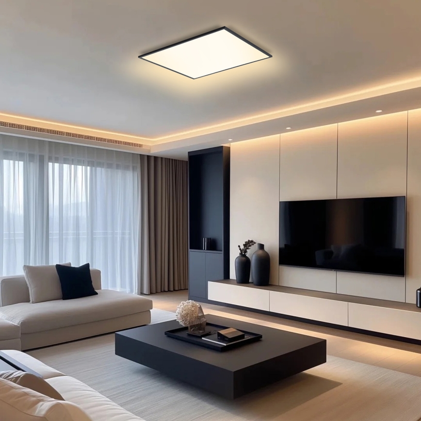 BRILAGI - Luminaria de techo LED regulable SLIMFRAME LED/58W/230V 60x60 cm 3000-6000K negra + mando a distancia