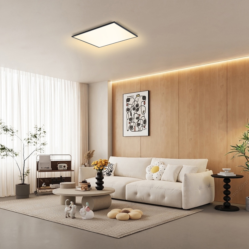 BRILAGI - Luminaria de techo LED regulable SLIMFRAME LED/58W/230V 60x60 cm 3000-6000K negra + mando a distancia