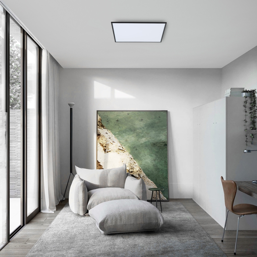 BRILAGI - Luminaria de techo LED regulable SLIMFRAME LED/58W/230V 60x60 cm 3000-6000K negra + mando a distancia