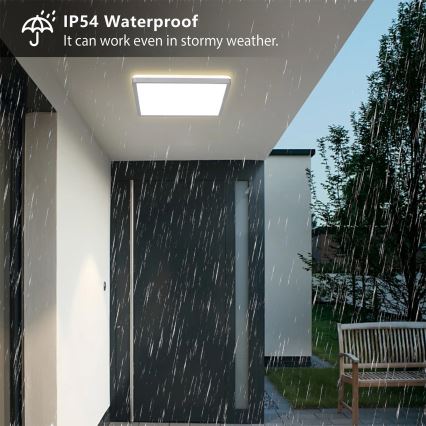 Brilagi - Plafón LED de techo para baño ULTRA SLIM LED/18W/230V 30x30 cm plateado IP54