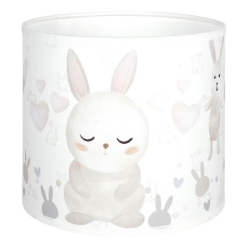 BRILAGI - Pantalla universal BOBO E27, diámetro 15 cm, blanca con diseño de conejitos