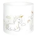 BRILAGI - Pantalla universal BOBO E27 Ø 15 cm blanca/unicornios