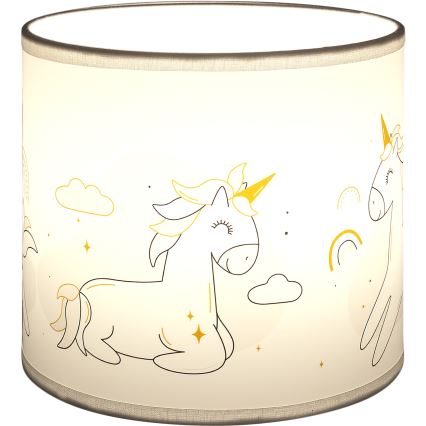 BRILAGI - Pantalla universal BOBO E27 Ø 15 cm blanca/unicornios