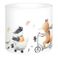 BRILAGI - Pantalla universal BOBO E27 Ø 15 cm blanco/con estampado de animales