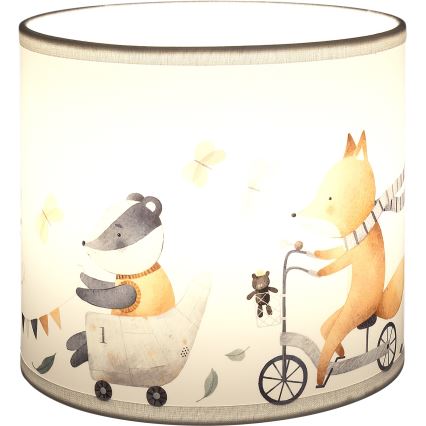 BRILAGI - Pantalla universal BOBO E27 Ø 15 cm blanco/con estampado de animales