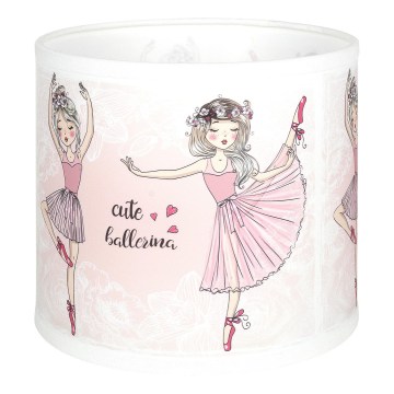 BRILAGI - Pantalla universal BOBO E27 Ø 15 cm blanco/rosa/bailarinas