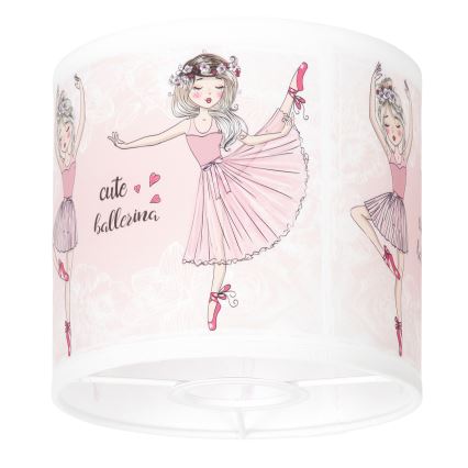 BRILAGI - Pantalla universal BOBO E27 Ø 15 cm blanco/rosa/bailarinas