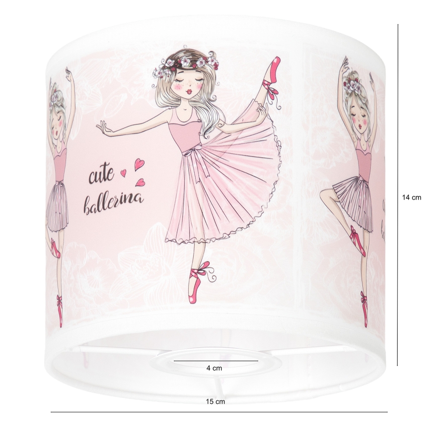 BRILAGI - Pantalla universal BOBO E27 Ø 15 cm blanco/rosa/bailarinas