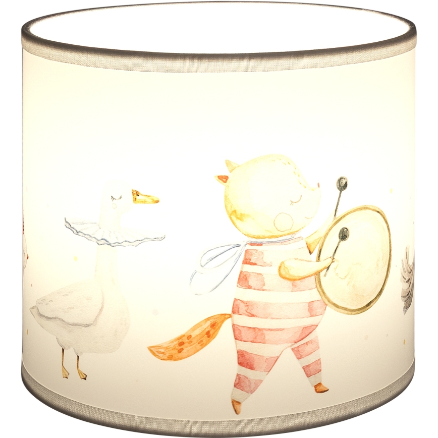 BRILAGI - Pantalla universal BOBO para casquillo E27, diámetro 15 cm, blanca/con motivos de animales