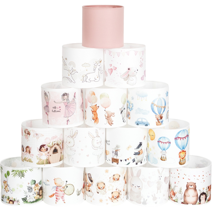 BRILAGI - Pantalla universal BOBO para casquillo E27, diámetro 15 cm, blanca/con motivos de animales