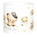 BRILAGI - Pantalla universal BOBO para E27, diámetro 15 cm, blanca con diseño de ositos
