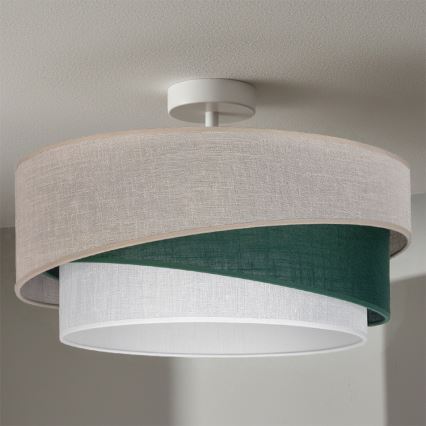 Brilagi - Plafón ARROW 1xE27/60W/230V Ø 45 cm beige/verde/blanco