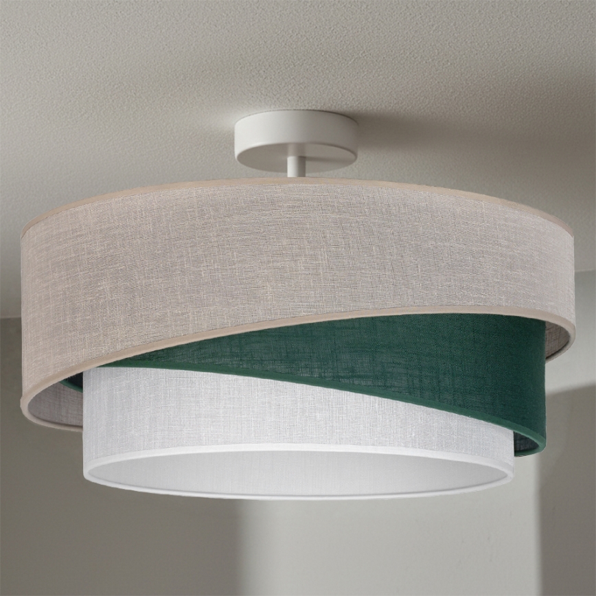 Brilagi - Plafón ARROW 1xE27/60W/230V Ø 45 cm beige/verde/blanco