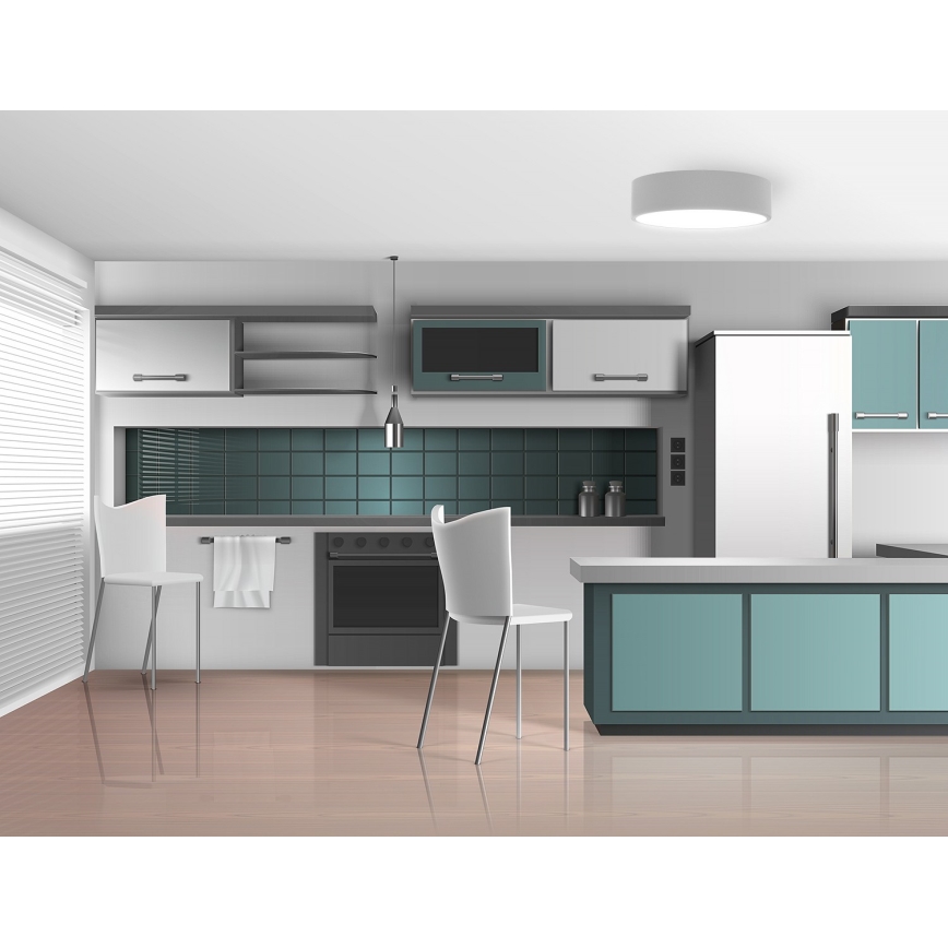Brilagi - Plafón de baño CLARE 3xE27/24W/230V diá. 40 cm IP54 gris
