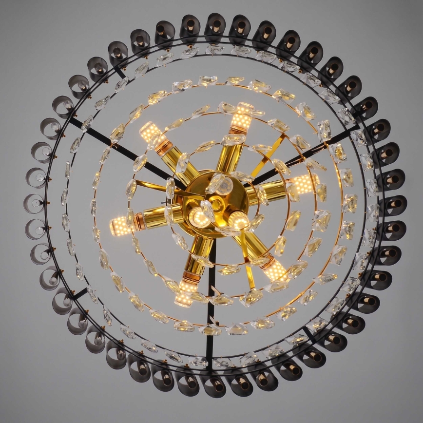 BRILAGI - Plafón de techo ECLIPSE 9xE14/10W/230V diámetro 58 cm dorado/negro