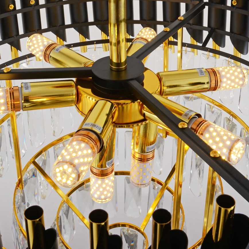BRILAGI - Plafón de techo ECLIPSE 9xE14/10W/230V diámetro 58 cm dorado/negro