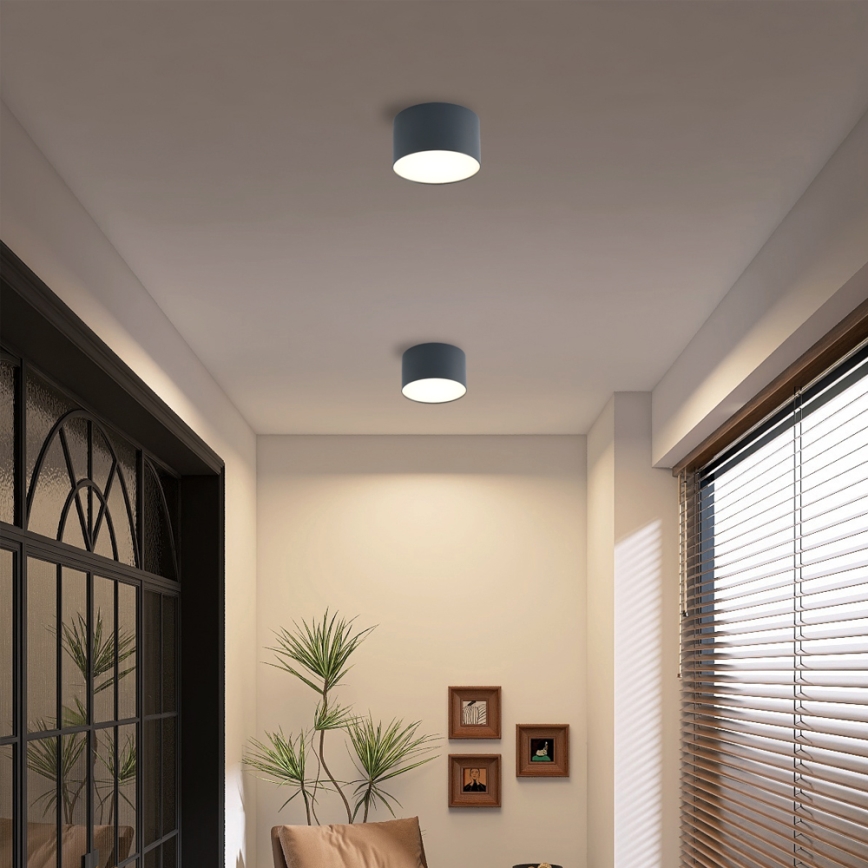 Brilagi - Lámpara de techo para baño FORIS LED/9W/230V Ø 9 cm antracita IP44 CRI 90