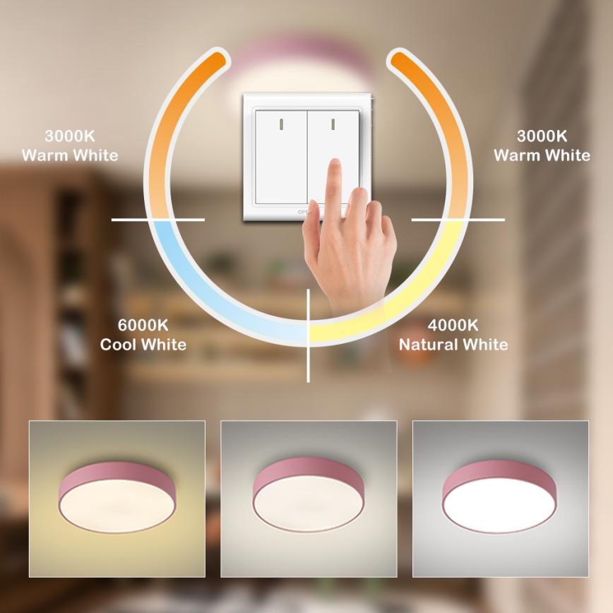 Brilagi - Lámpara de techo LED POOL LED/48W/230V 3000/4000/6000K, diámetro 40 cm, rosa