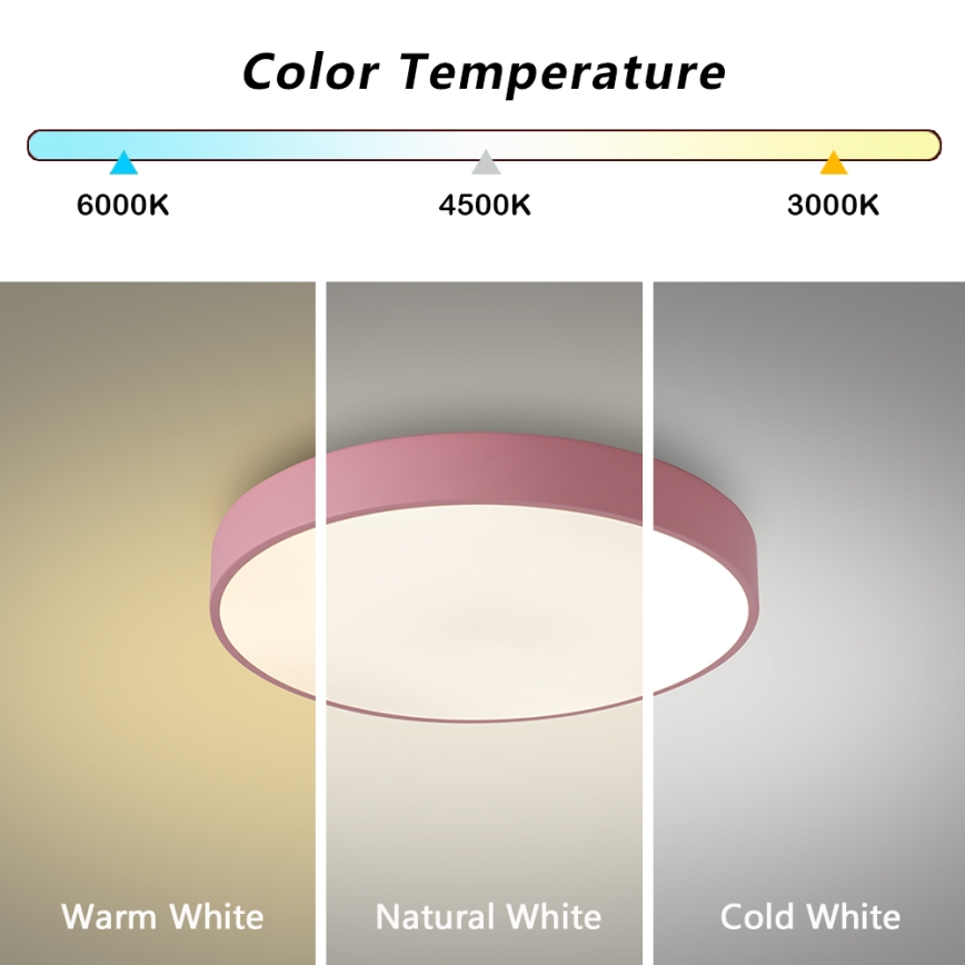 Brilagi - Lámpara de techo LED POOL LED/48W/230V 3000/4000/6000K, diámetro 40 cm, rosa