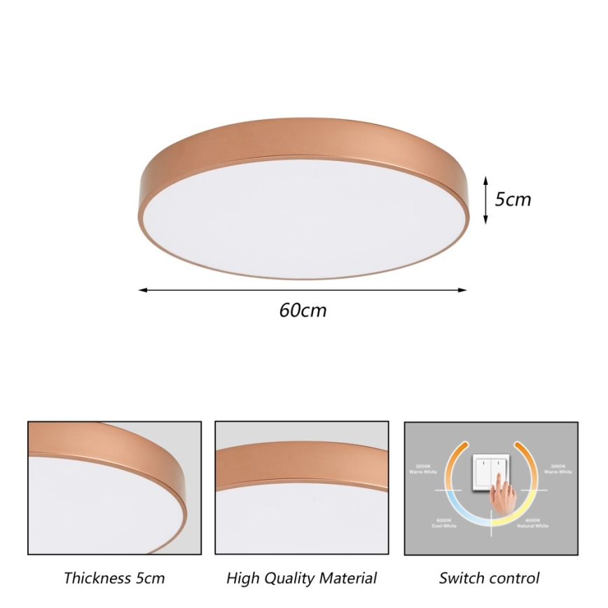 BRILAGI - Plafón LED de techo POOL LED/60W/230V 3000/4000/6000K Ø 60 cm acabado bronce