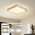 BRILAGI - Plafón de techo LED regulable MOLINA SQUARE LED/80W/230V 3000-6000K roble 60x60 cm + mando a distancia