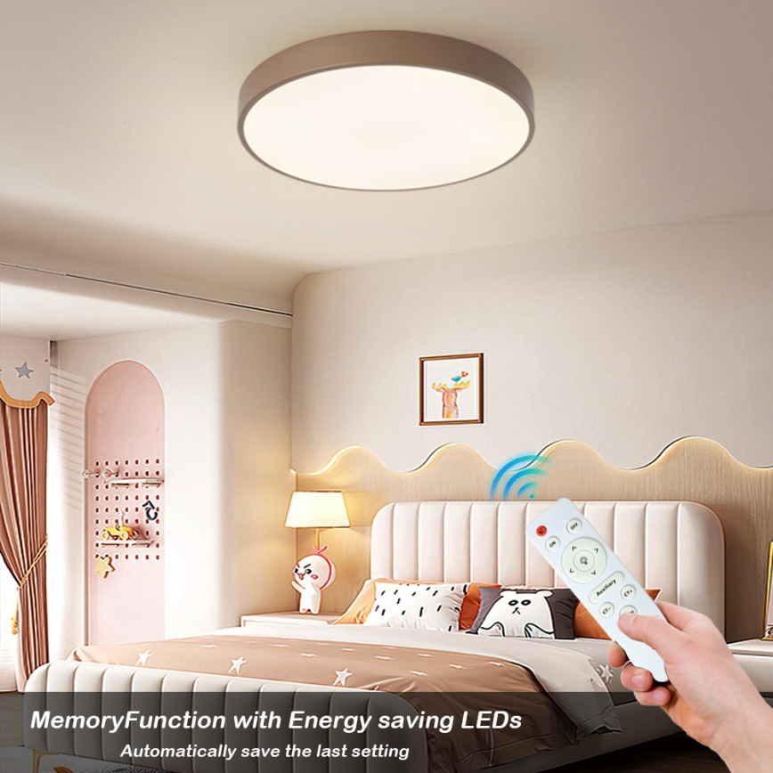 BRILAGI - Luminaria de techo LED regulable POOL LED/60W/230V 3000-6000K Ø 50 cm marrón + mando a distancia
