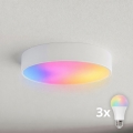Brilagi - Plafón de techo LED RGBW regulable CLARE 3xE27/9W/230V 2700-6500K Ø 40 cm Wi-Fi blanco
