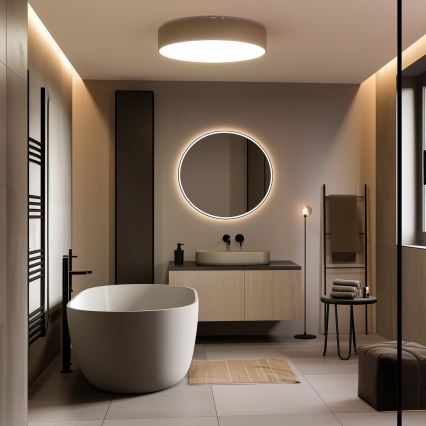 Brilagi - Plafón de techo para baño POOL, 5x portalámparas E27, 15 W, 230 V, Ø 60 cm, IP54, beige