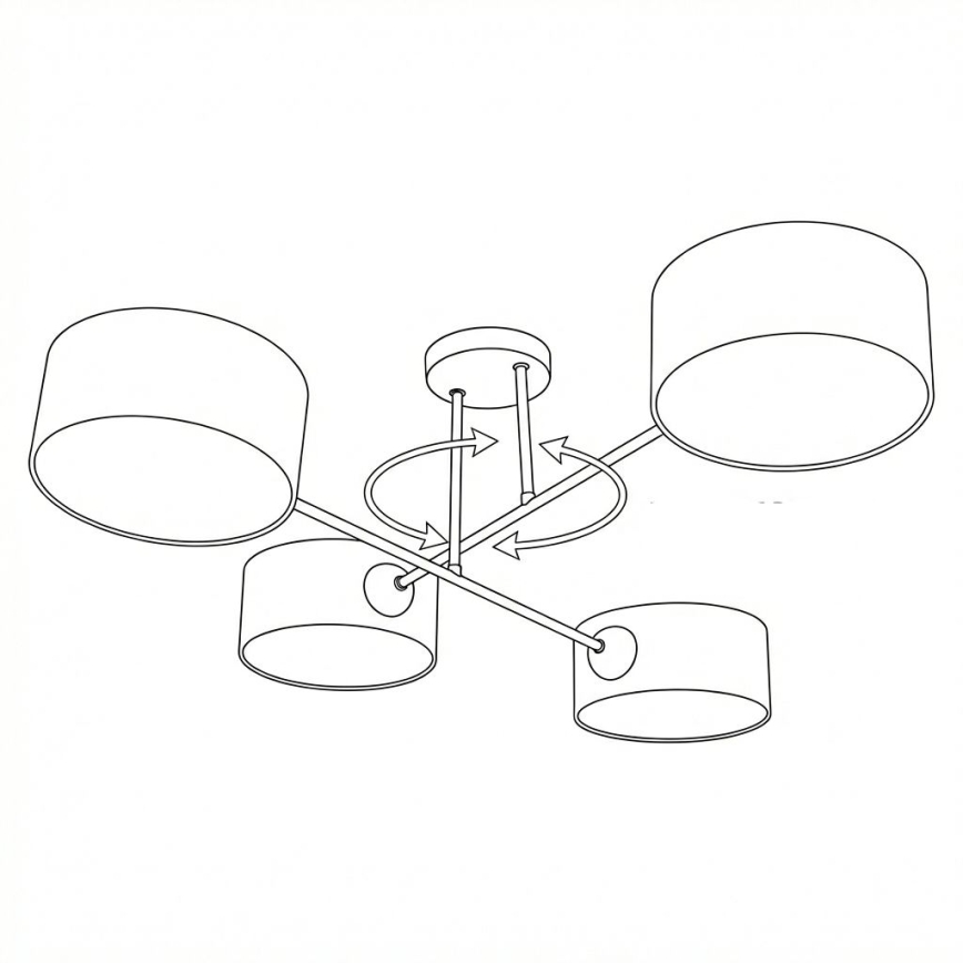 Brilagi - Plafón de techo VIRGO 4xE14/40W/230V beige/negro