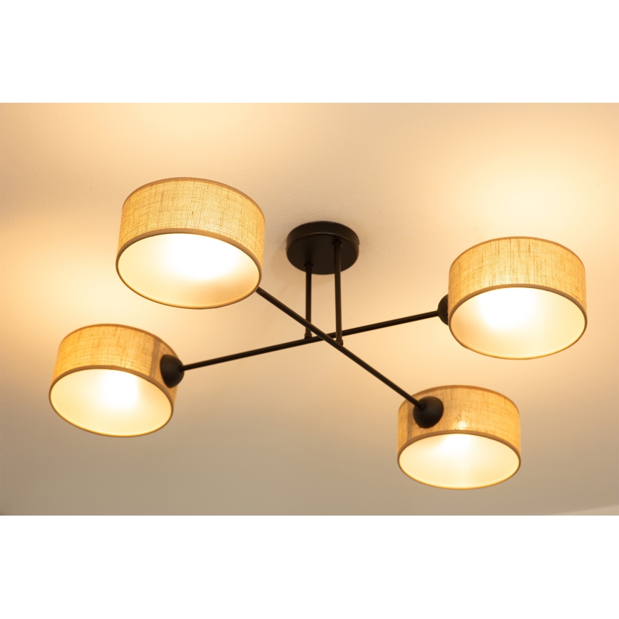 Brilagi - Plafón de techo VIRGO 4xE14/40W/230V beige/negro