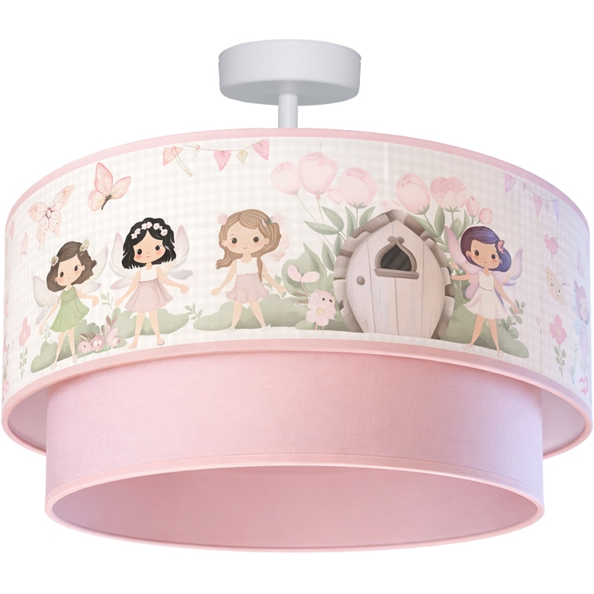 Brilagi - Plafón infantil LED BOBO 1xE27/60W/230V Ø 40 cm rosa/hadas